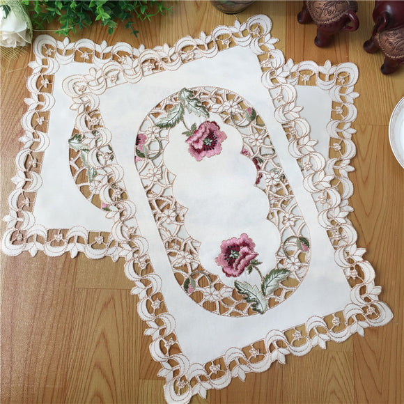 Lovely Floral Embroidery Table Mat